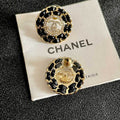 Chanel Earring Black Gold 135