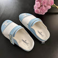 Chanel Two-Tone Slide Mules – Baby Blue & White